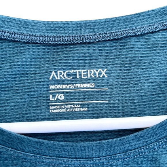 Arc'teryx Women’s Taema Arc'Word SS Labyrinth Heather Shirt Sz L - Picture 8 of 8